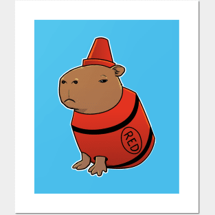 Capybara Crayon Costume Posters and Art